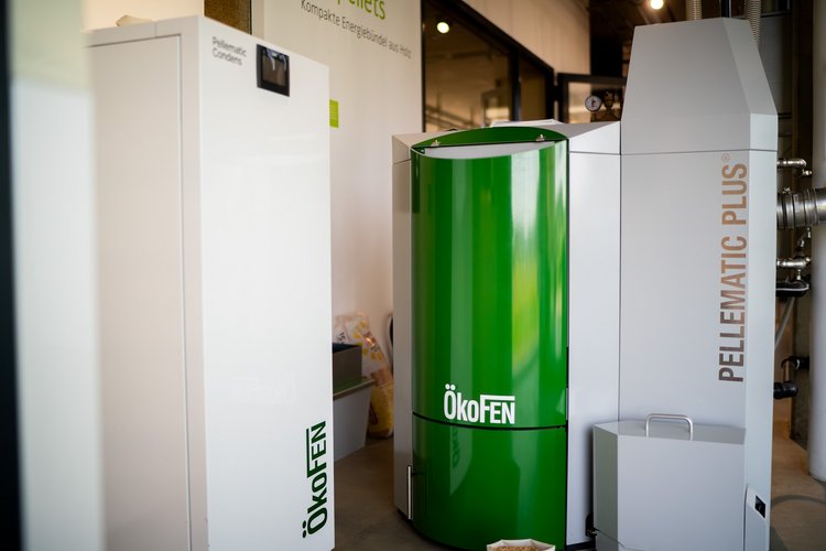 Pelletheizung Pellematic Ökofen in der Ausstellung von Team Hörmann in Friedrichshafen.