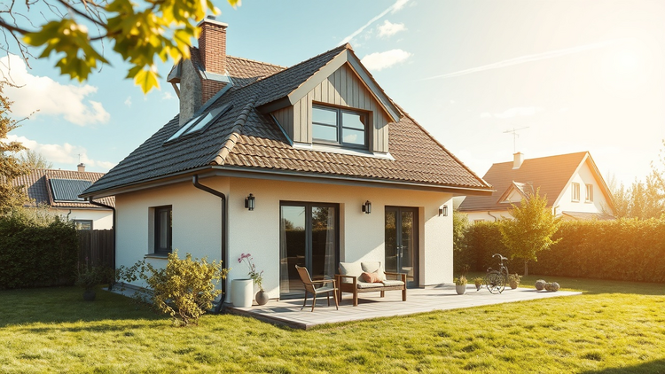 Modernes Haus mit Garten.