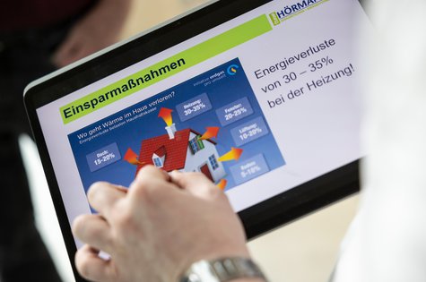 Tablet mit Energiesparmaßnahmen